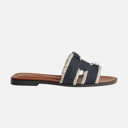 Oran Sandal Fringed Denim