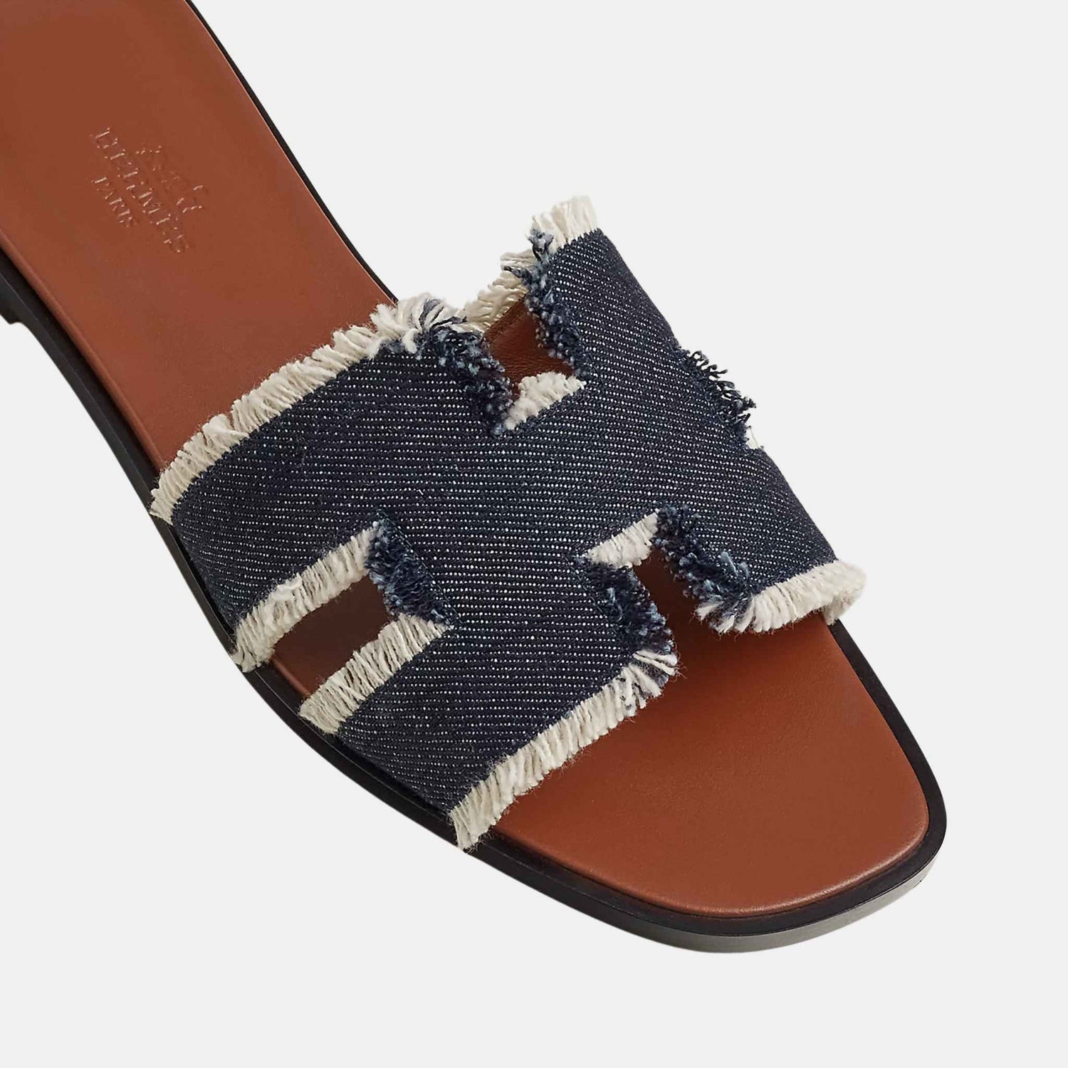 Oran Sandal Fringed Denim