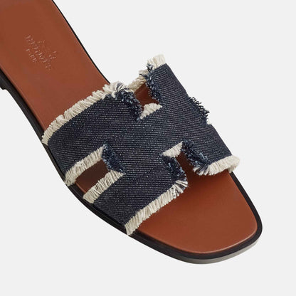 Oran Sandal Fringed Denim