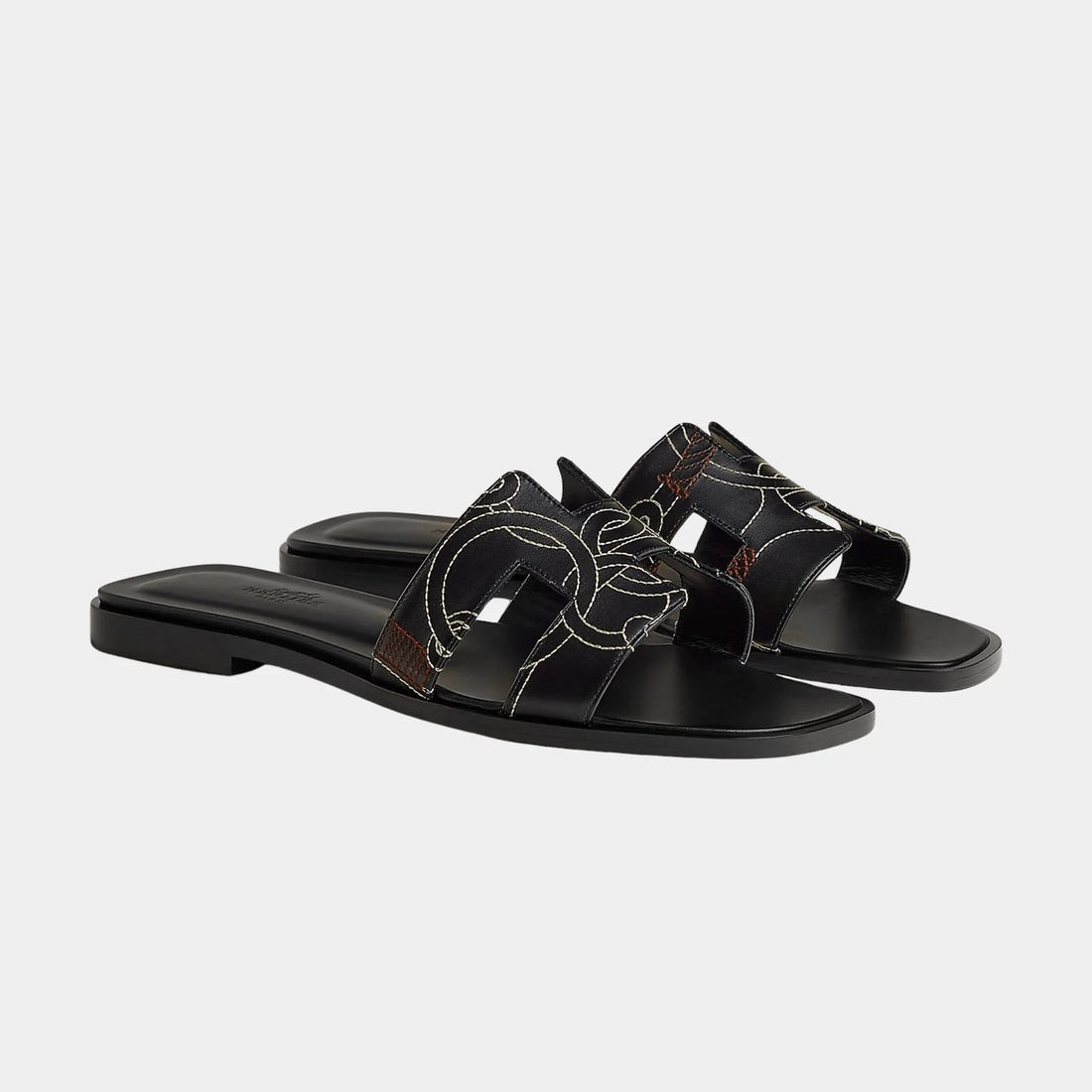 Oran Sandal in Panoplie Equestre Embroidered Calfskin