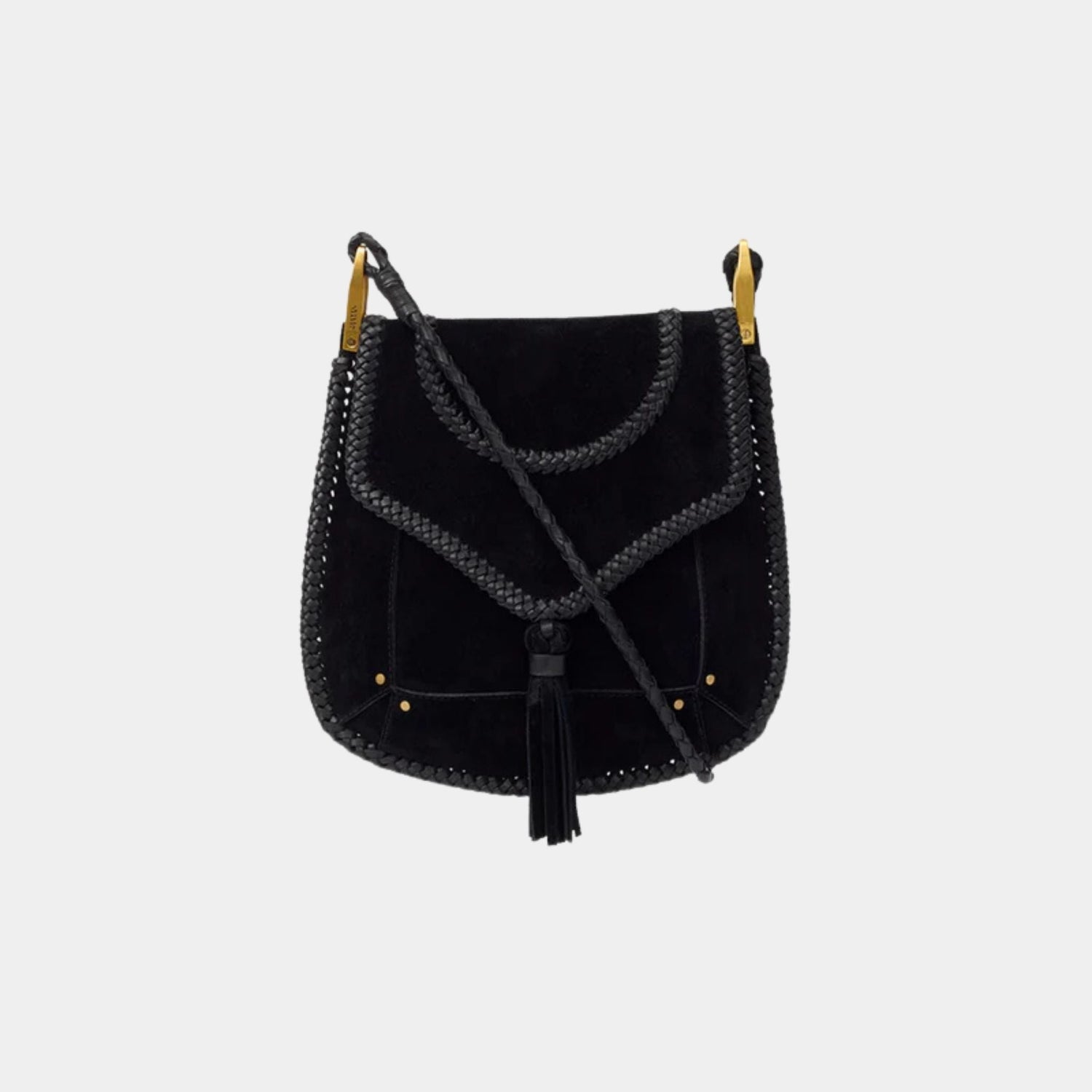 Anahi Braided Suede Leather Shoulder Bag