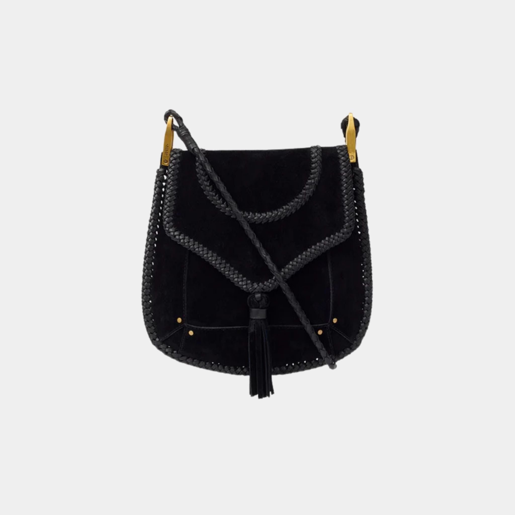 Anahi Braided Suede Leather Shoulder Bag