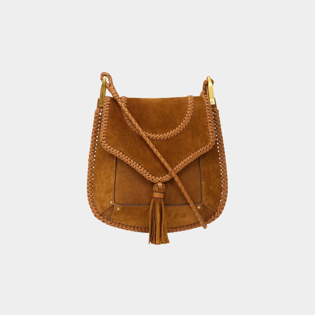 Anahi Braided Suede Leather Shoulder Bag