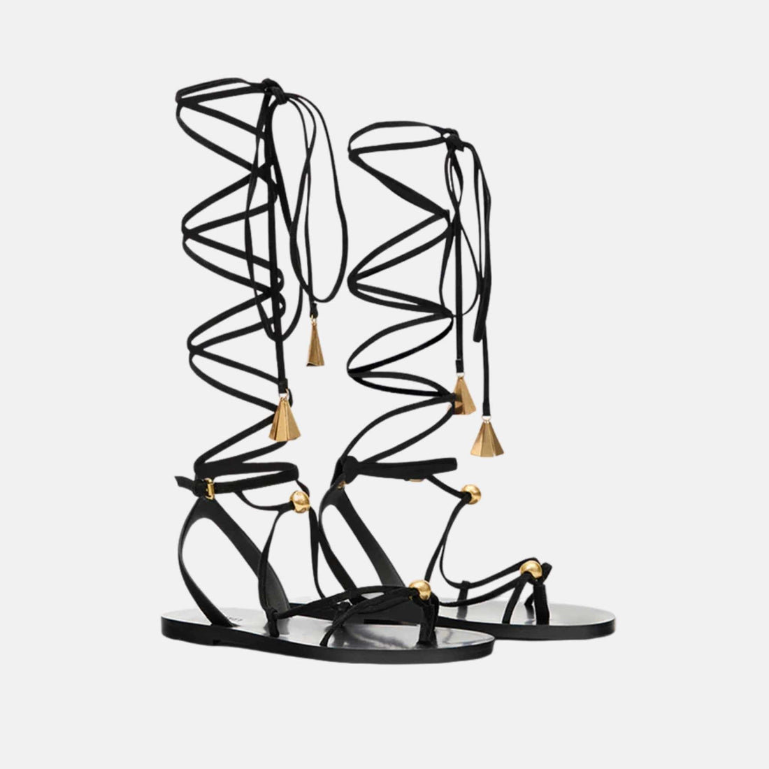 Azzi High Top Sandals In Suede Leather