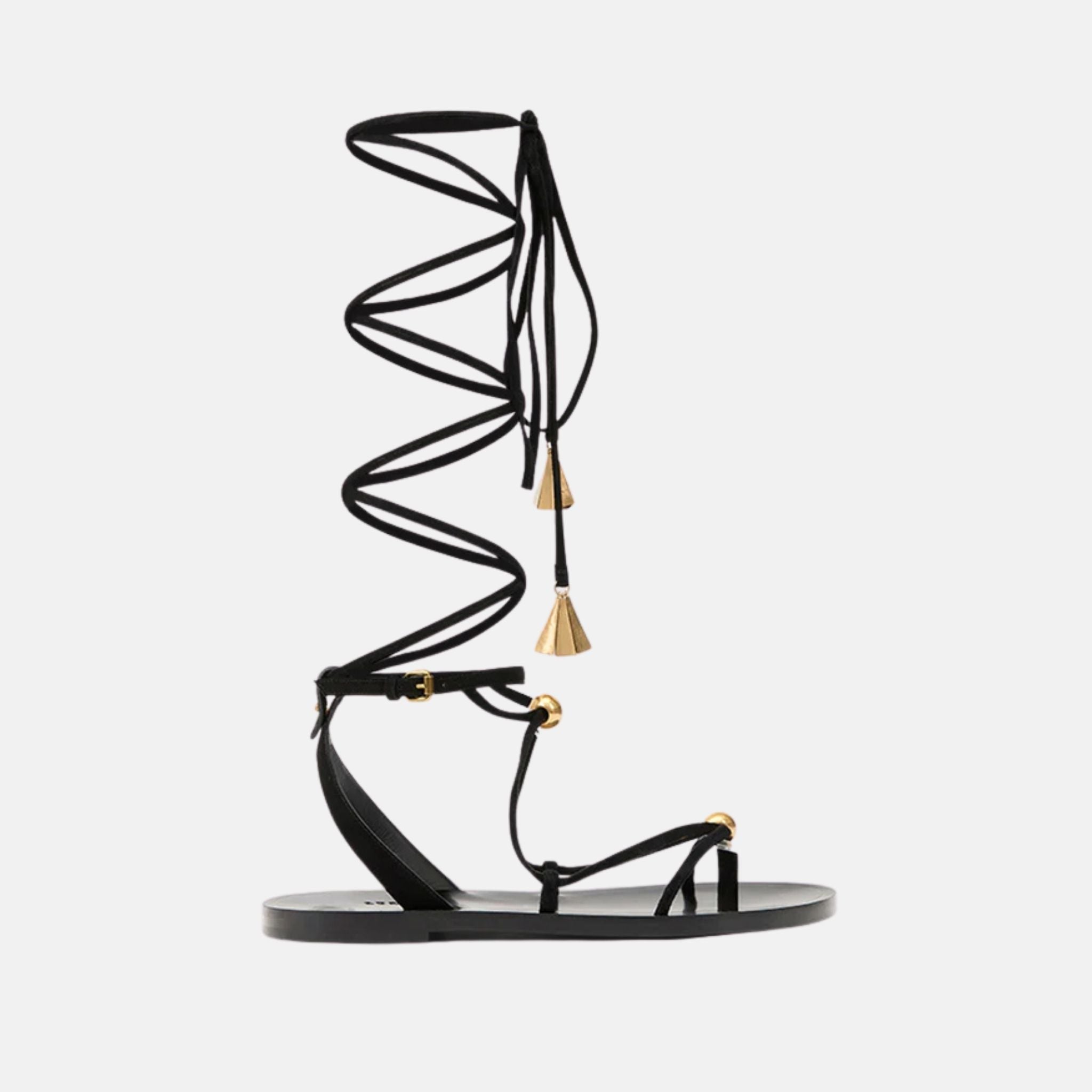 Azzi High Top Sandals In Suede Leather