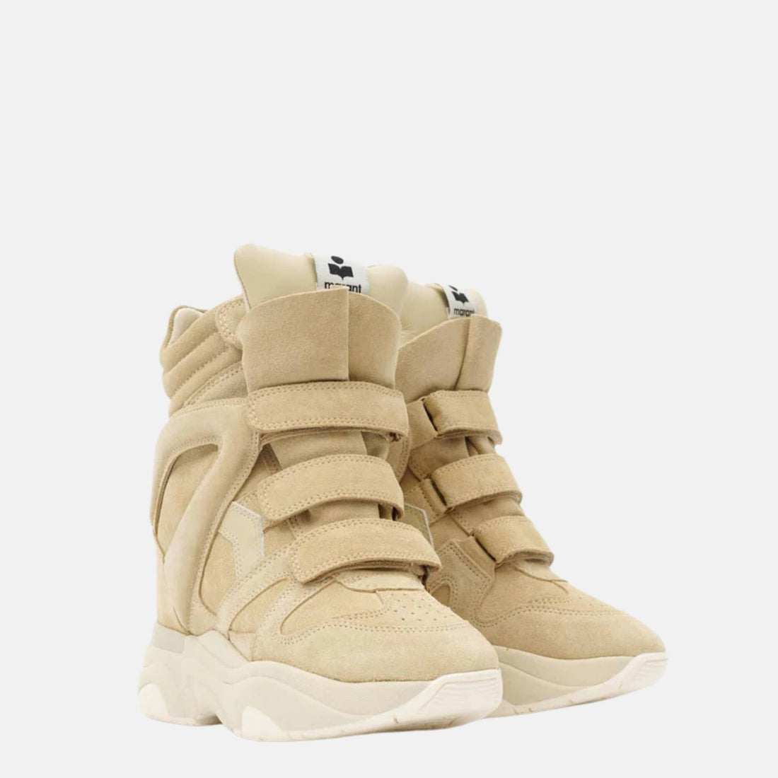 Balskee High Top Wedge Sneakers in Suede Calfskin