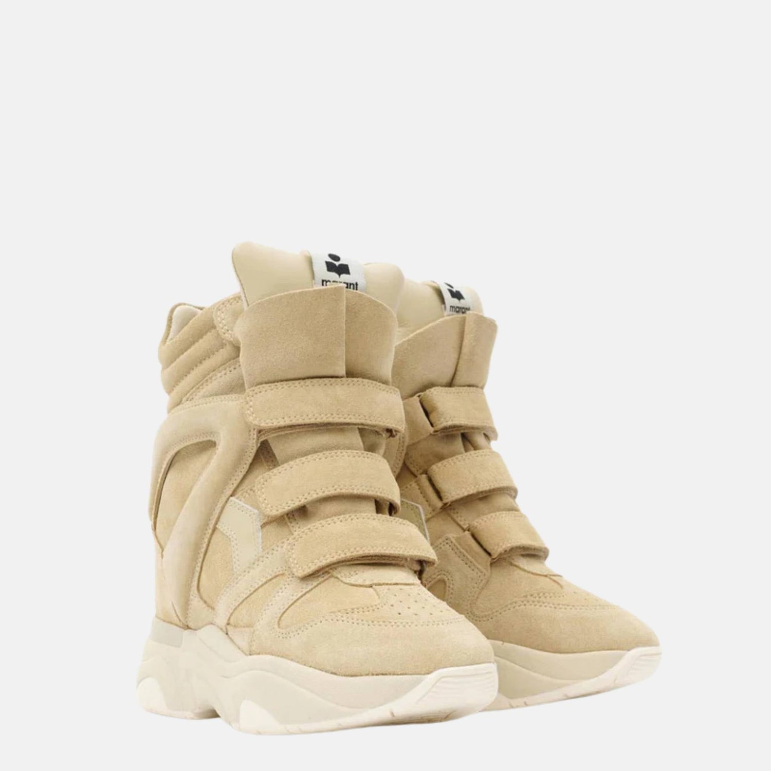 Balskee High Top Wedge Sneakers in Suede Calfskin