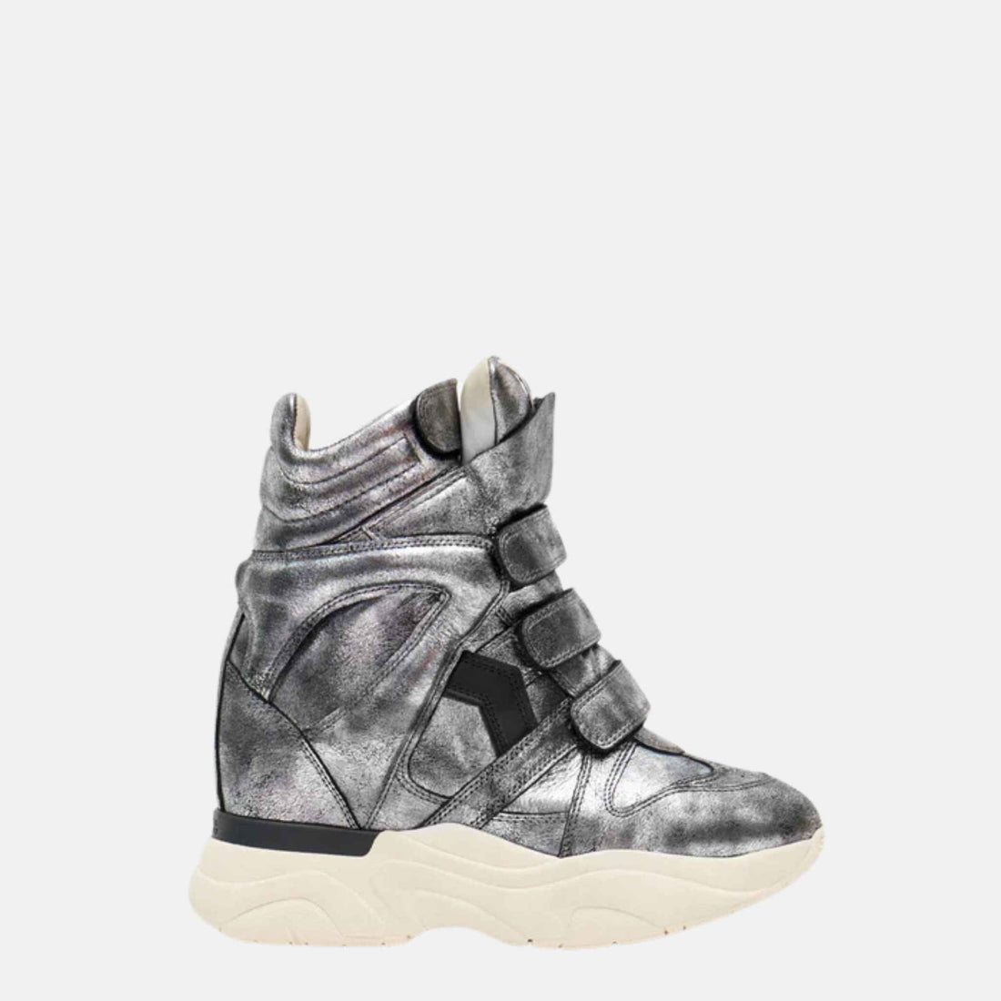 Balskee Wedge Sneakers In Metallic Leather