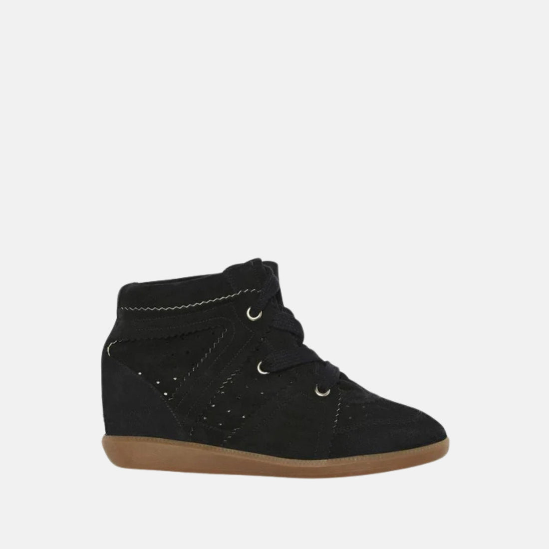 Bobby Wedge Sneakers In Suede Leather