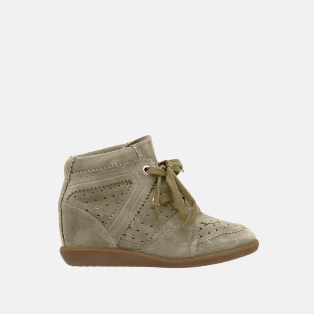 Bobby Wedge Sneakers In Suede Leather