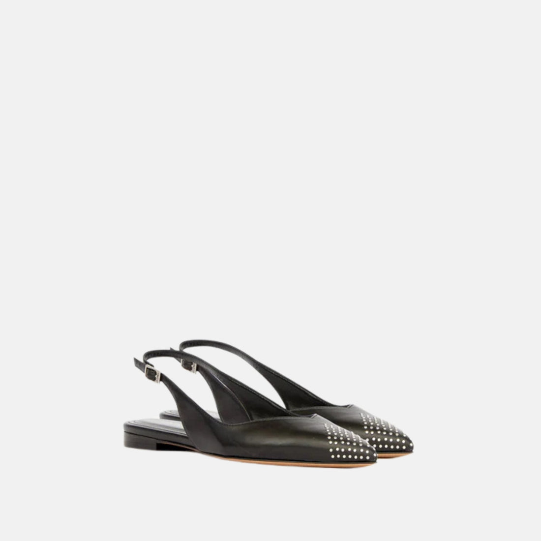 Branee Slingback Ballet Flats in Studded Calfskin