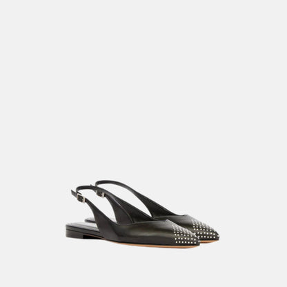 Branee Slingback Ballet Flats in Studded Calfskin