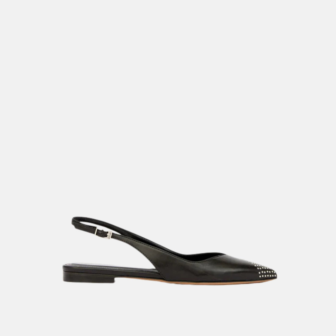 Branee Slingback Ballet Flats in Studded Calfskin