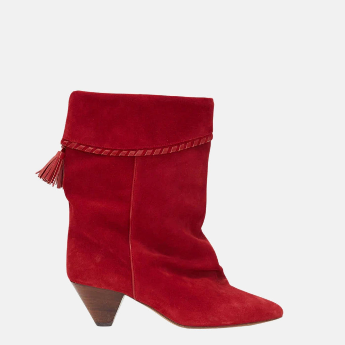 Dalby Draped Boots In Suede Calfskin Leather