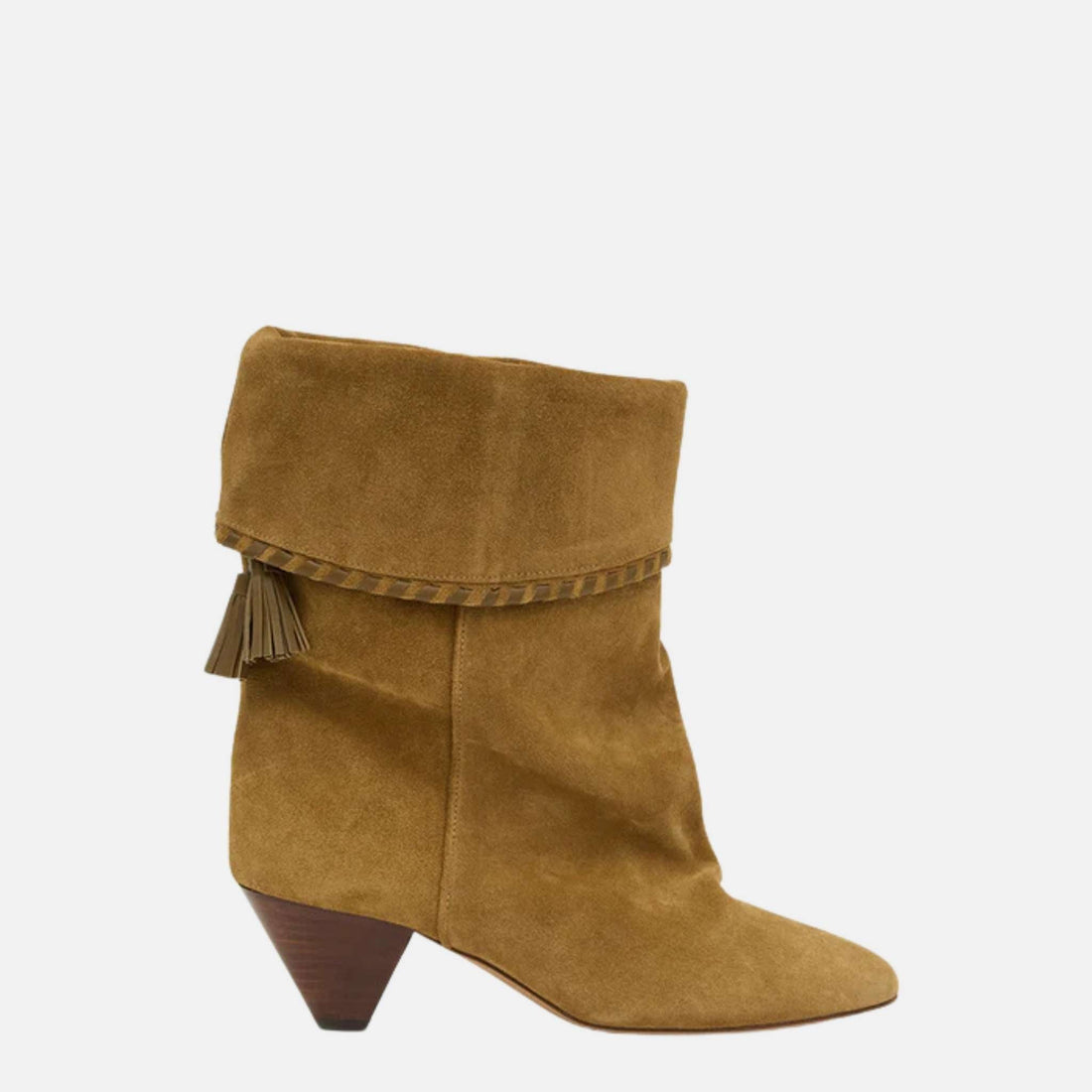 Dalby Draped Boots In Suede Calfskin Leather