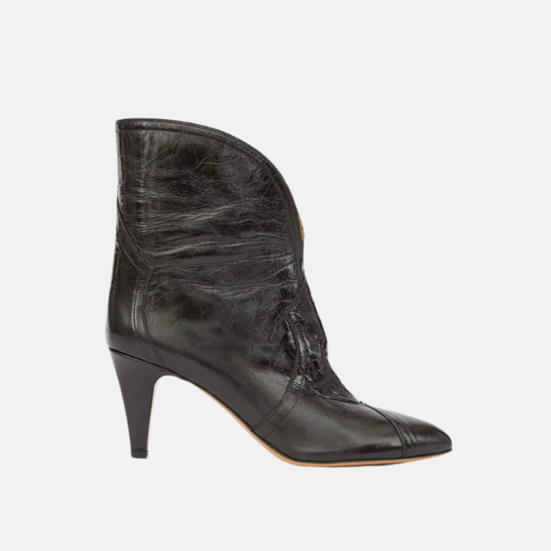 Davel High Heeled Boots In Shiny Cowhide Leather