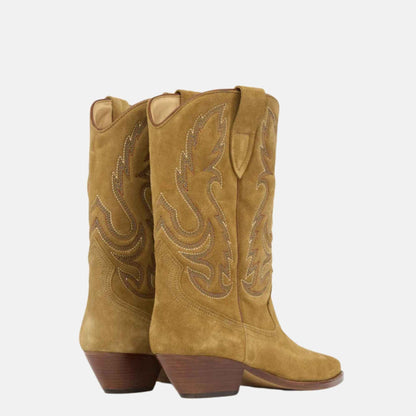 Duerto Cowboy Boots In Embroidered Suede Calfskin