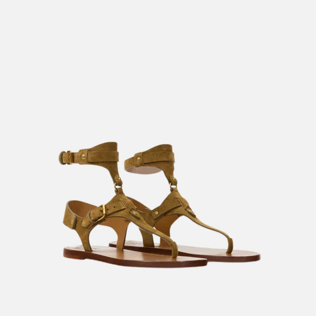 Eveen Flat Sandals In Suede Leather