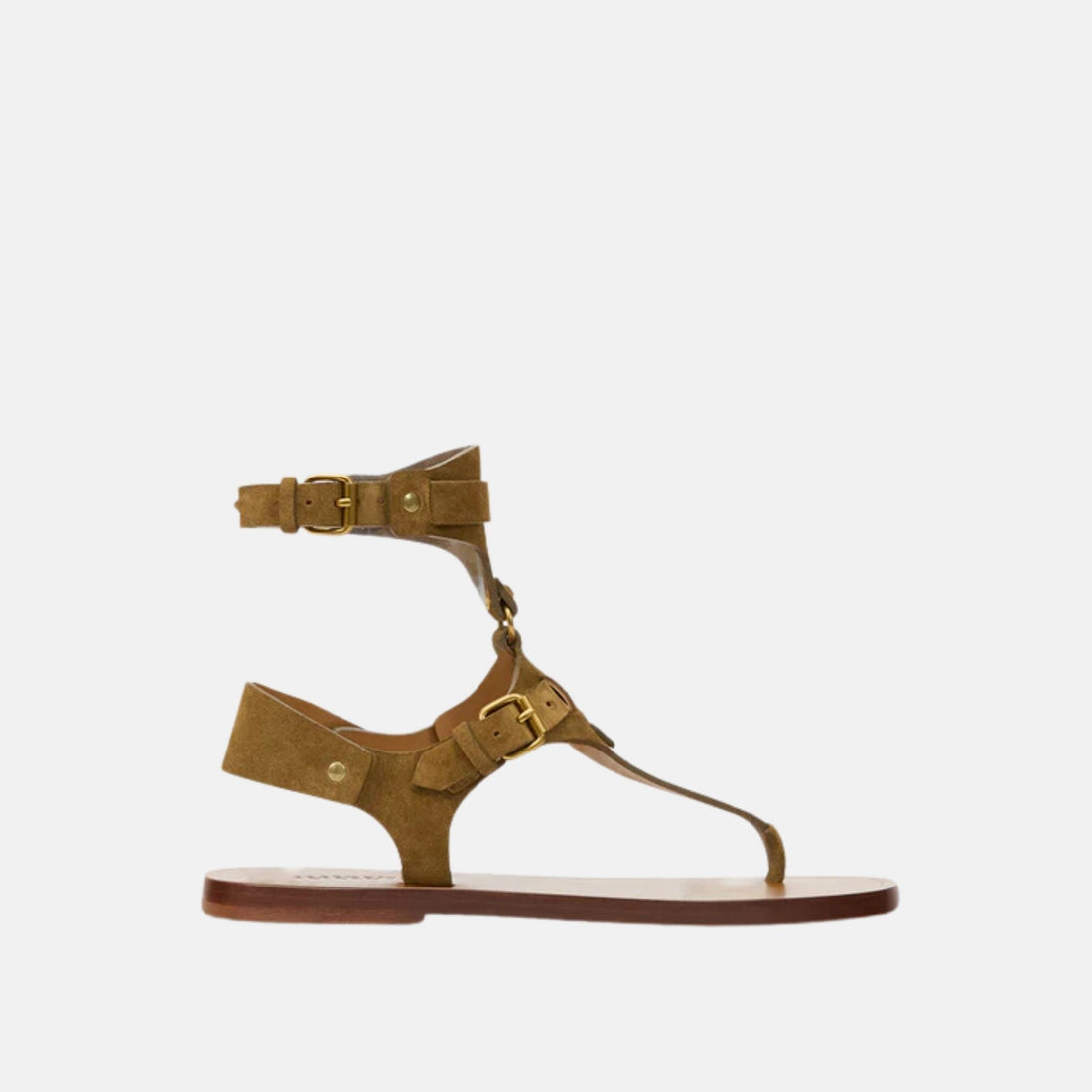 Eveen Flat Sandals In Suede Leather