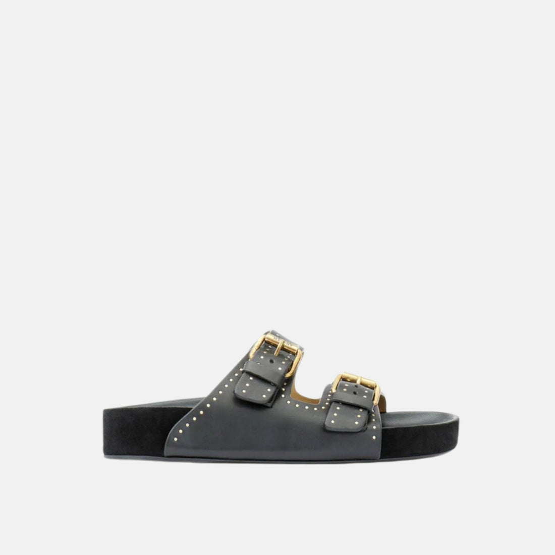 Lennyo Buckle Sandals In Studded Leather
