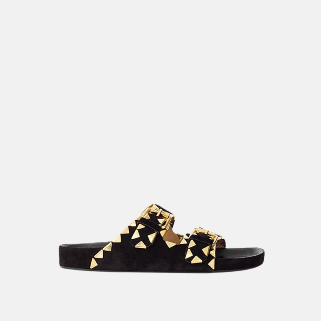 Lennyo Flat Embellished Sandals In Leather