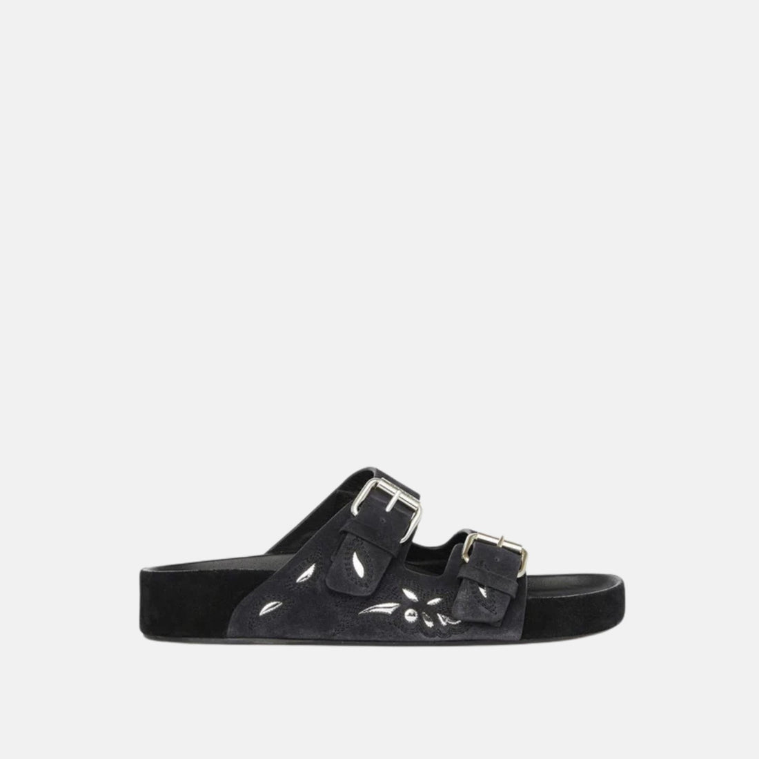 Lennyo Flat Sandals In Patterned Leather