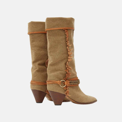 Levon Cowboy Boots In Fabric And Leather