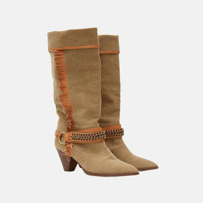 Levon Cowboy Boots In Fabric And Leather