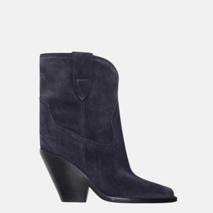 Leyane Cowboy Boots In Suede Calfskin Leather