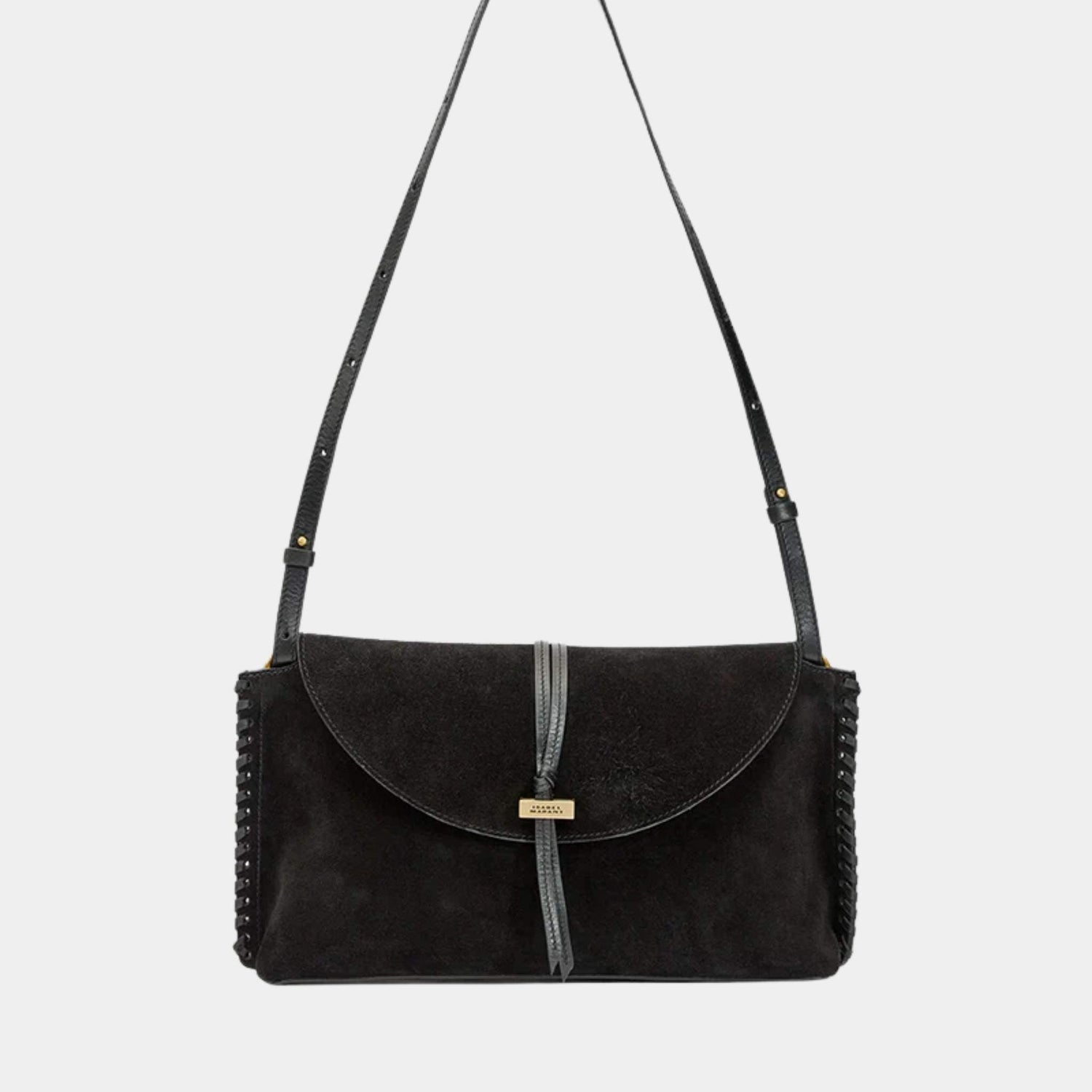 Silao Braided Suede Calfskin Leather Clutch Bag