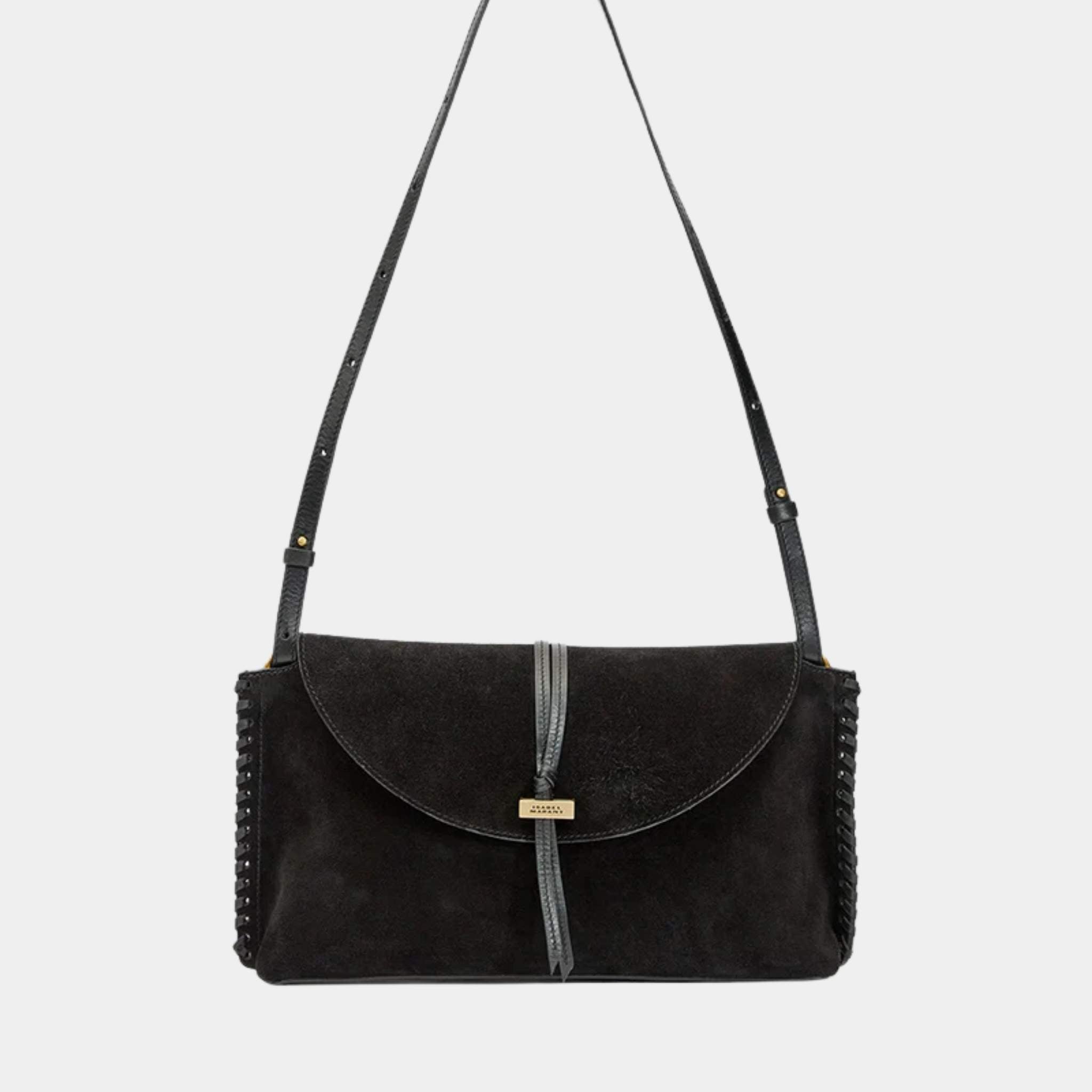 Silao Braided Suede Calfskin Leather Clutch Bag
