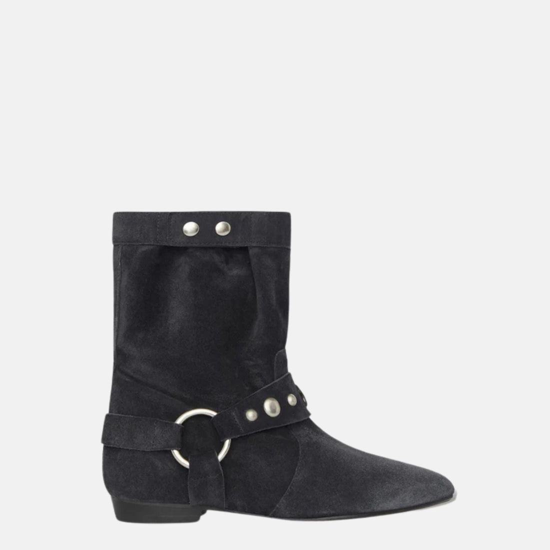 Stania Flat Boots In Suede Calfskin Leather
