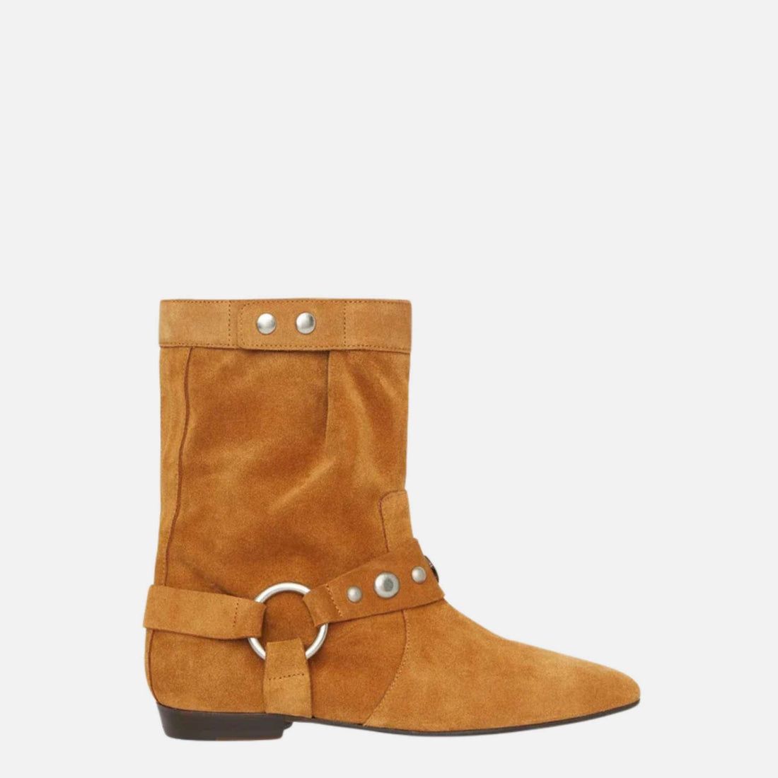 Stania Flat Boots In Suede Calfskin Leather