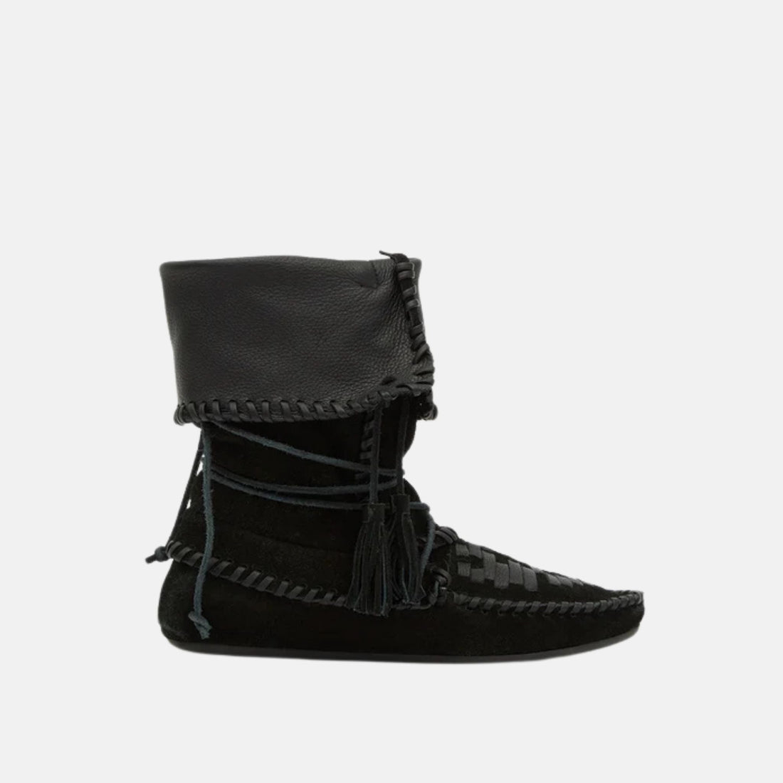Winki Boots In Braided And Suede Leather