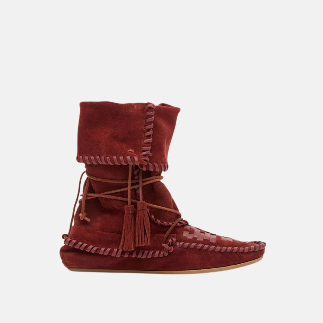 Winki Boots In Braided And Suede Leather