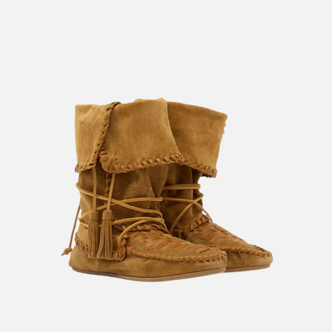 Winki Boots In Braided And Suede Leather