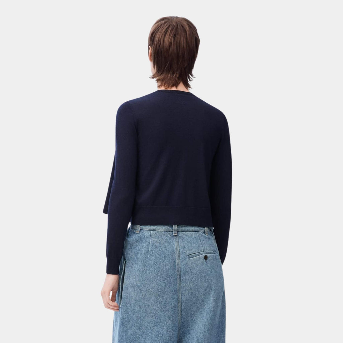 Cardigan in Wool Trapeze Silhouette