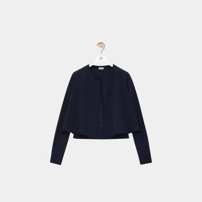 Cardigan in Wool Trapeze Silhouette