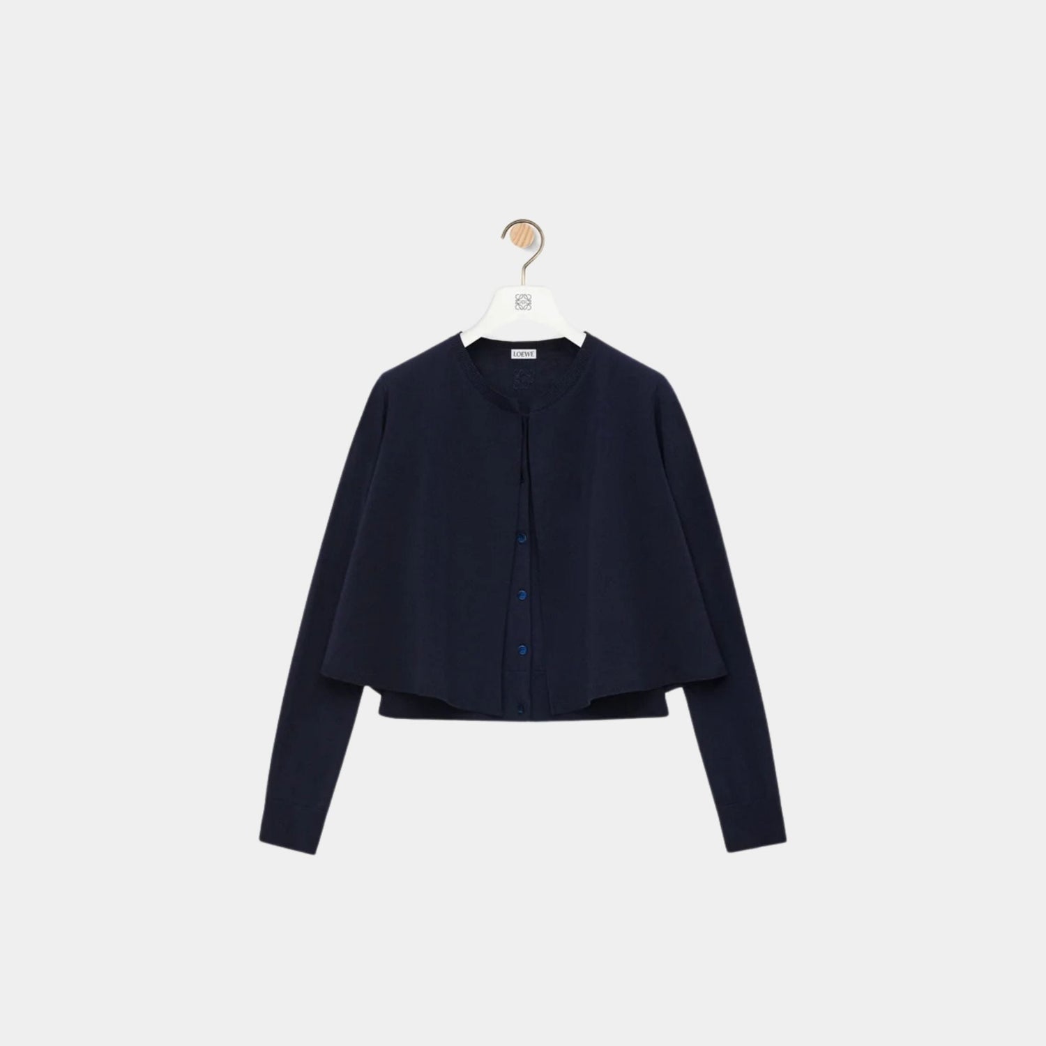 Cardigan in Wool Trapeze Silhouette