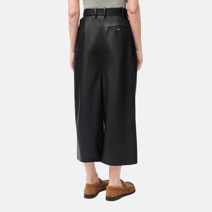 Cropped Draped Trousers In Nappa Lambskin