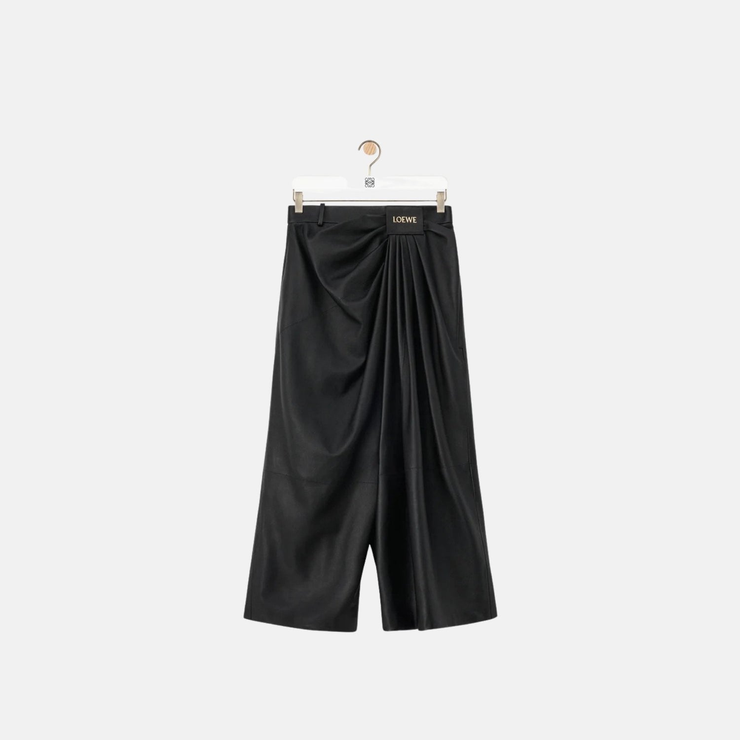 Cropped Draped Trousers In Nappa Lambskin