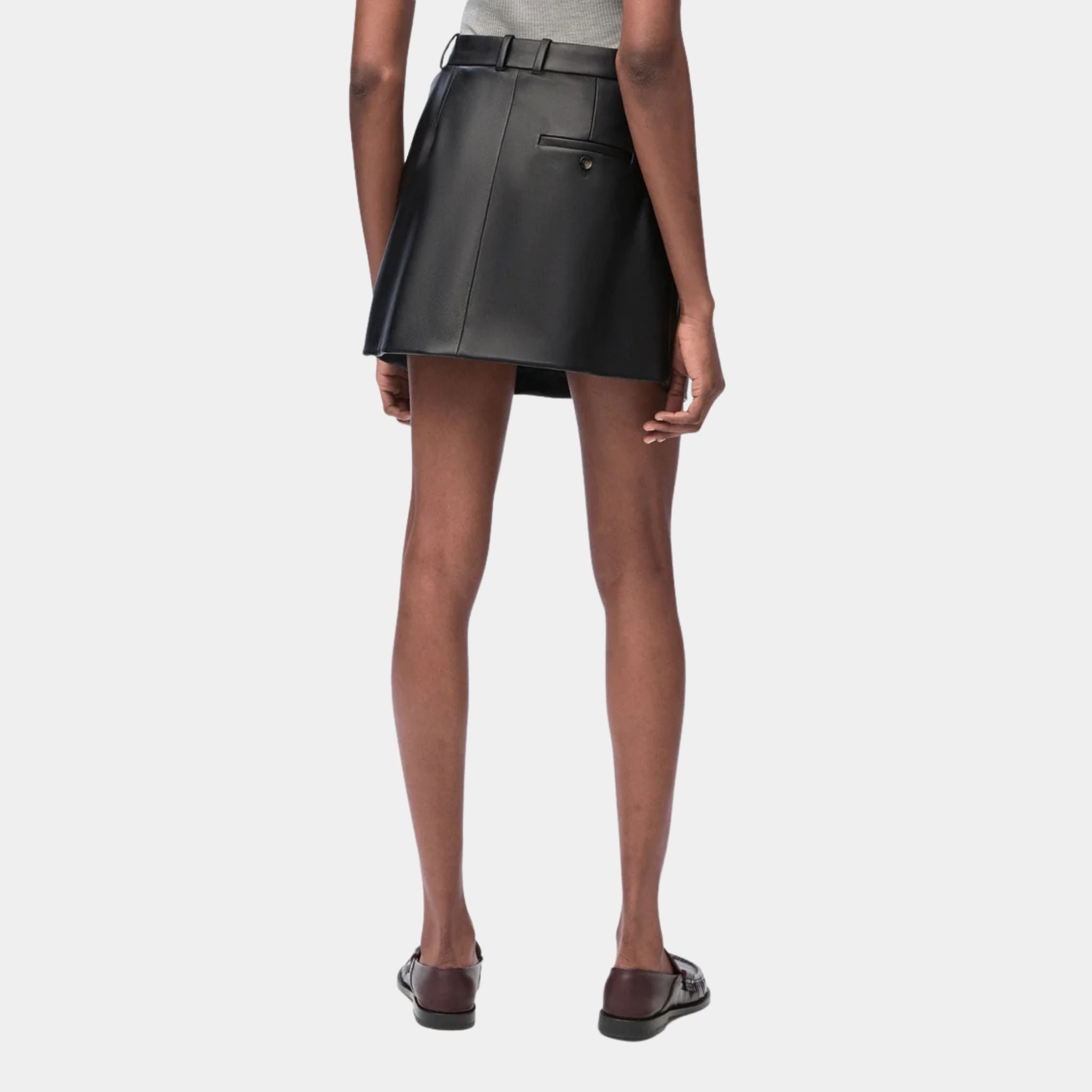 Draped Skirt in Nappa Lambskin