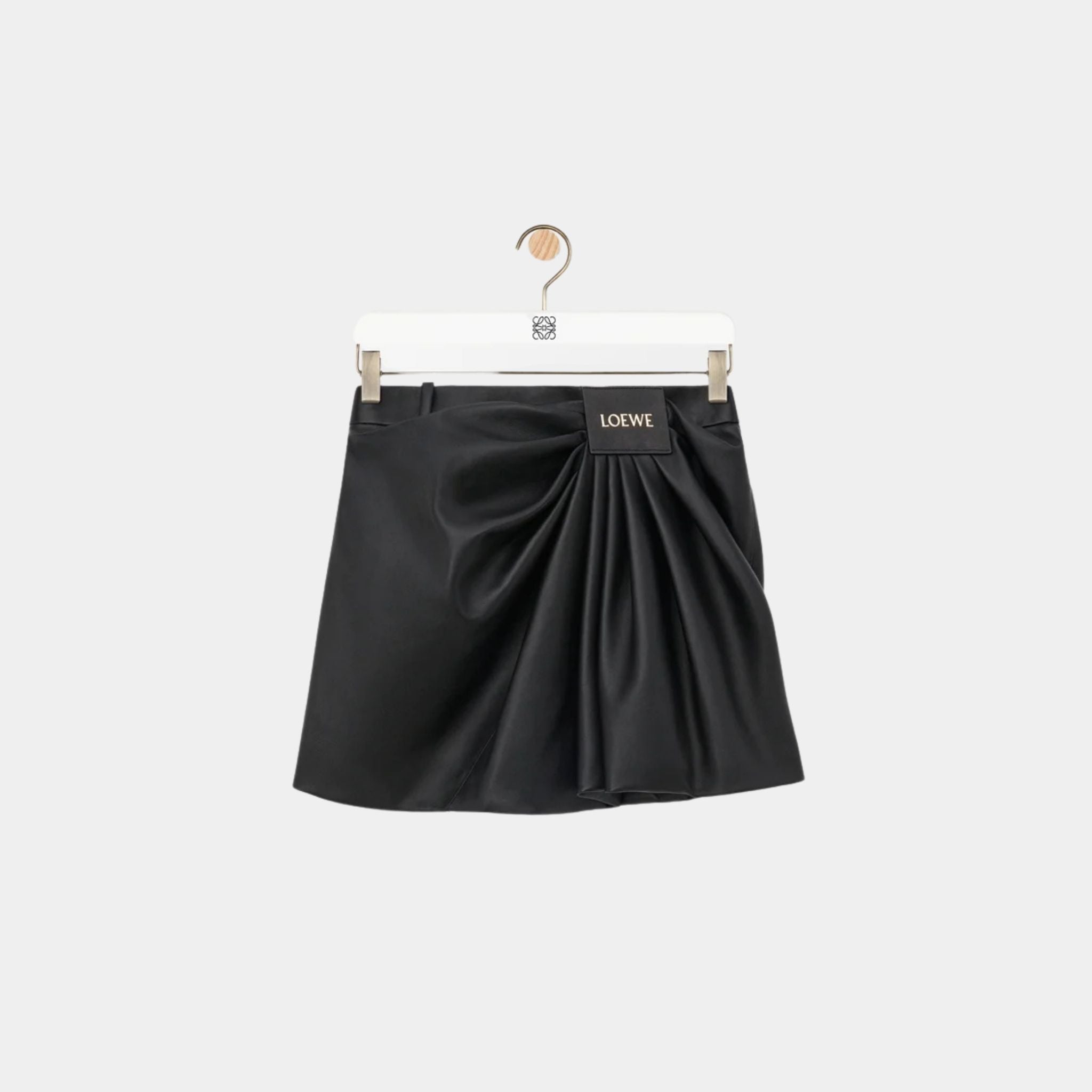 Draped Skirt in Nappa Lambskin