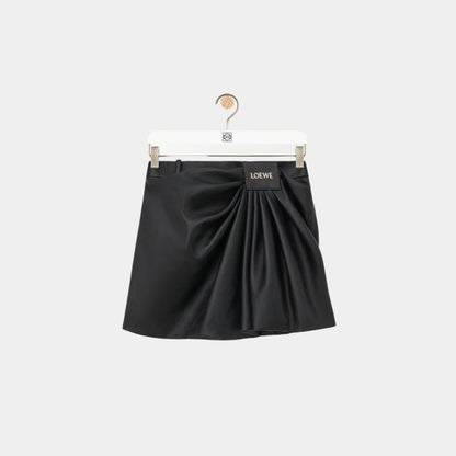 Draped Skirt in Nappa Lambskin