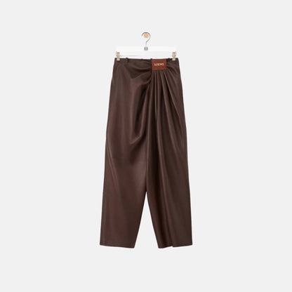 Draped Trousers In Nappa Lambskin
