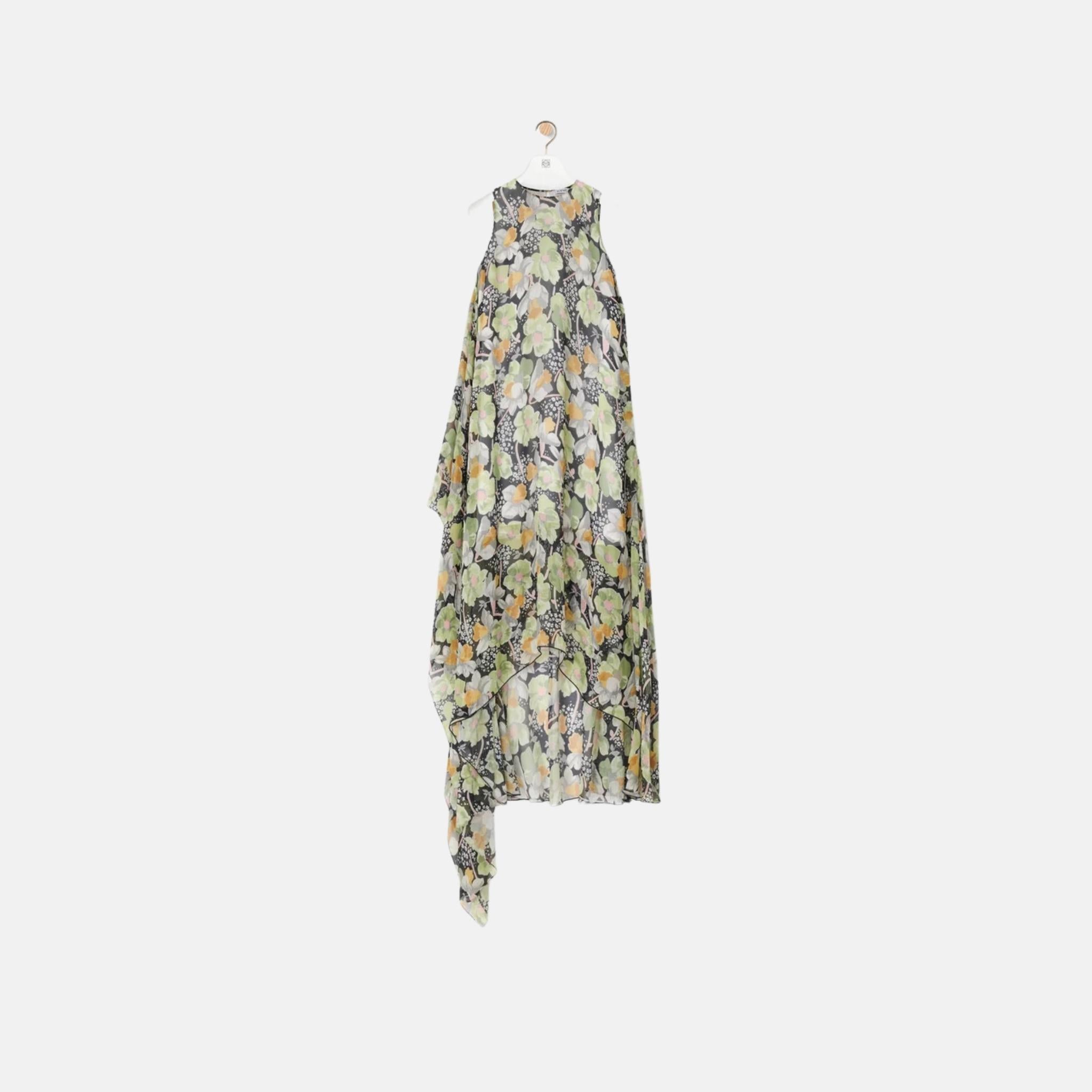 Dress In Silk With Daffodil Floral Print