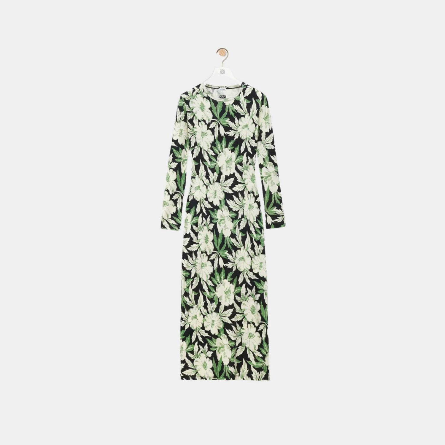 Dress in Silk and Cotton Hibiscus Floral Print