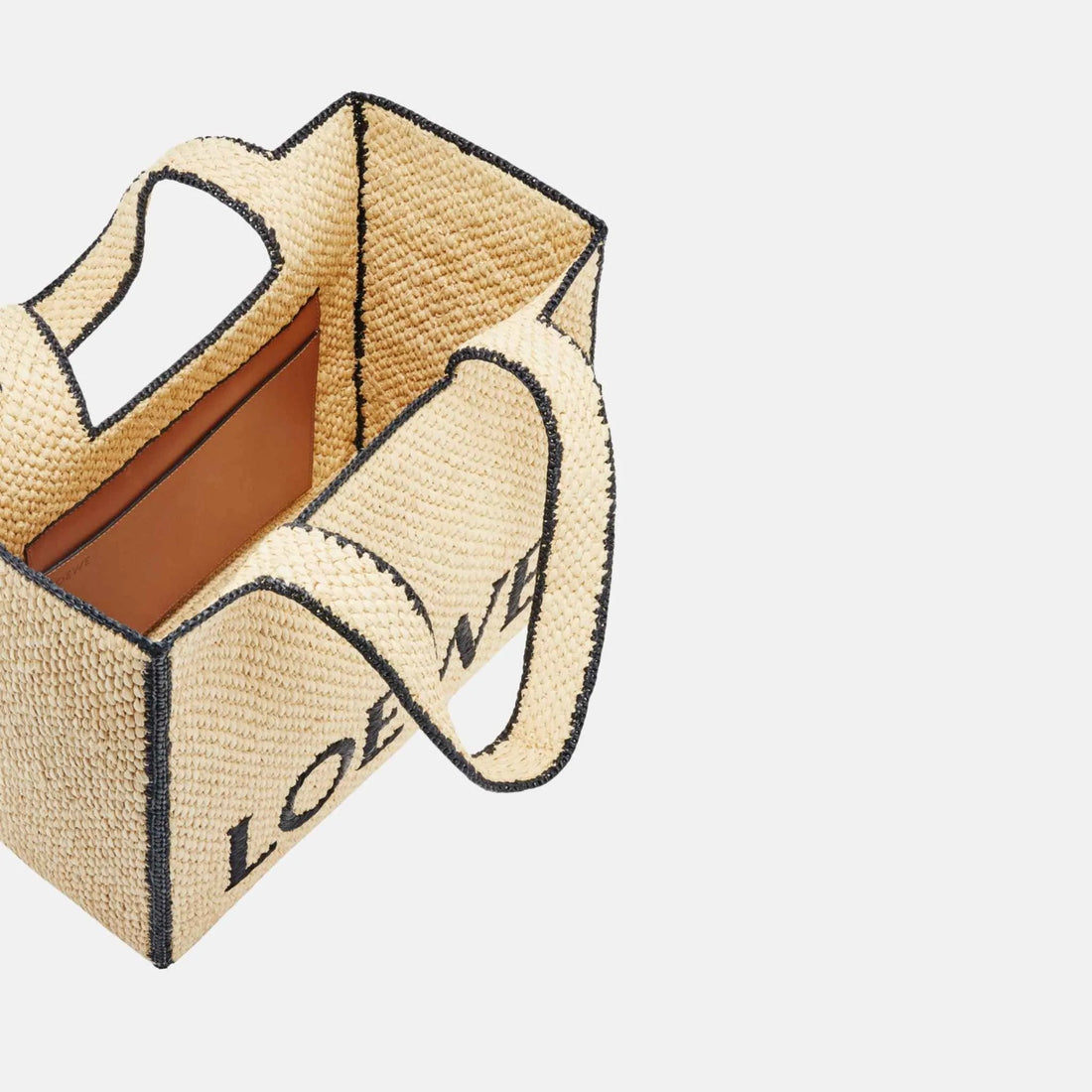 Large Font Tote in Natural Raffia