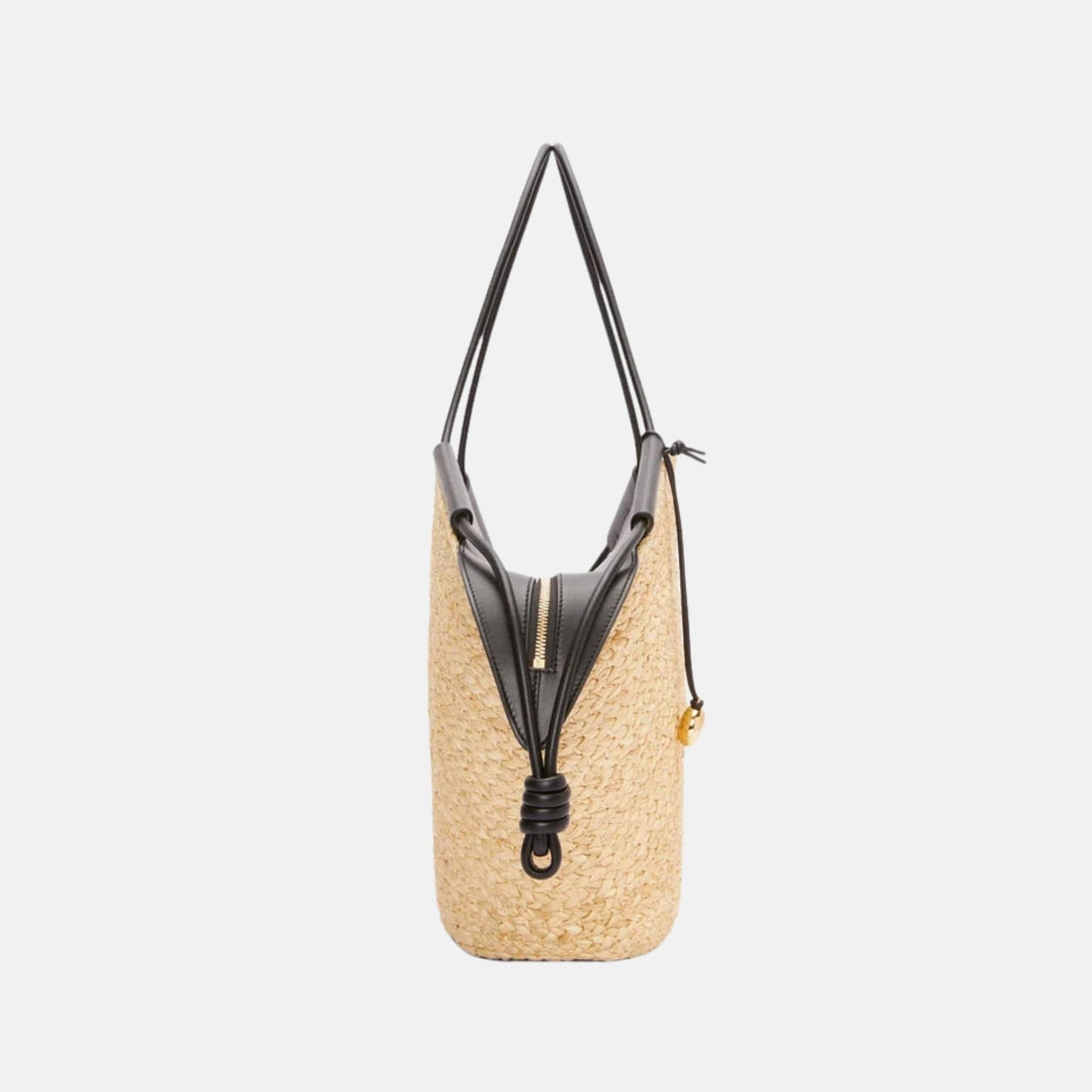 Large Paseo Basket in Raffia and Nappa Calfskin