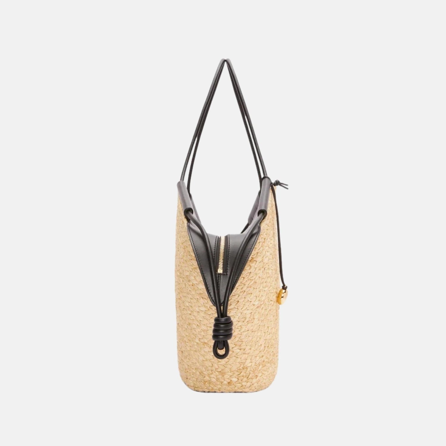 Large Paseo Basket in Raffia and Nappa Calfskin